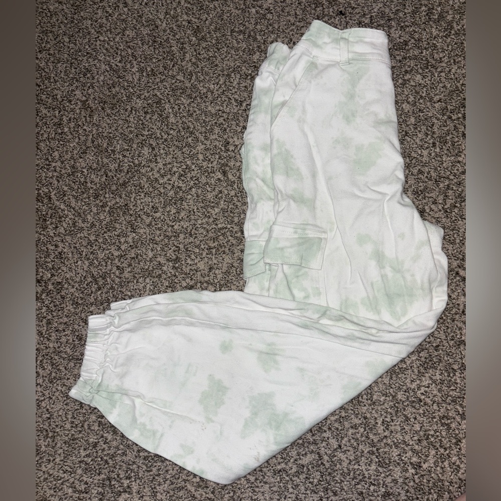 Forever 21 White and Green Joggers